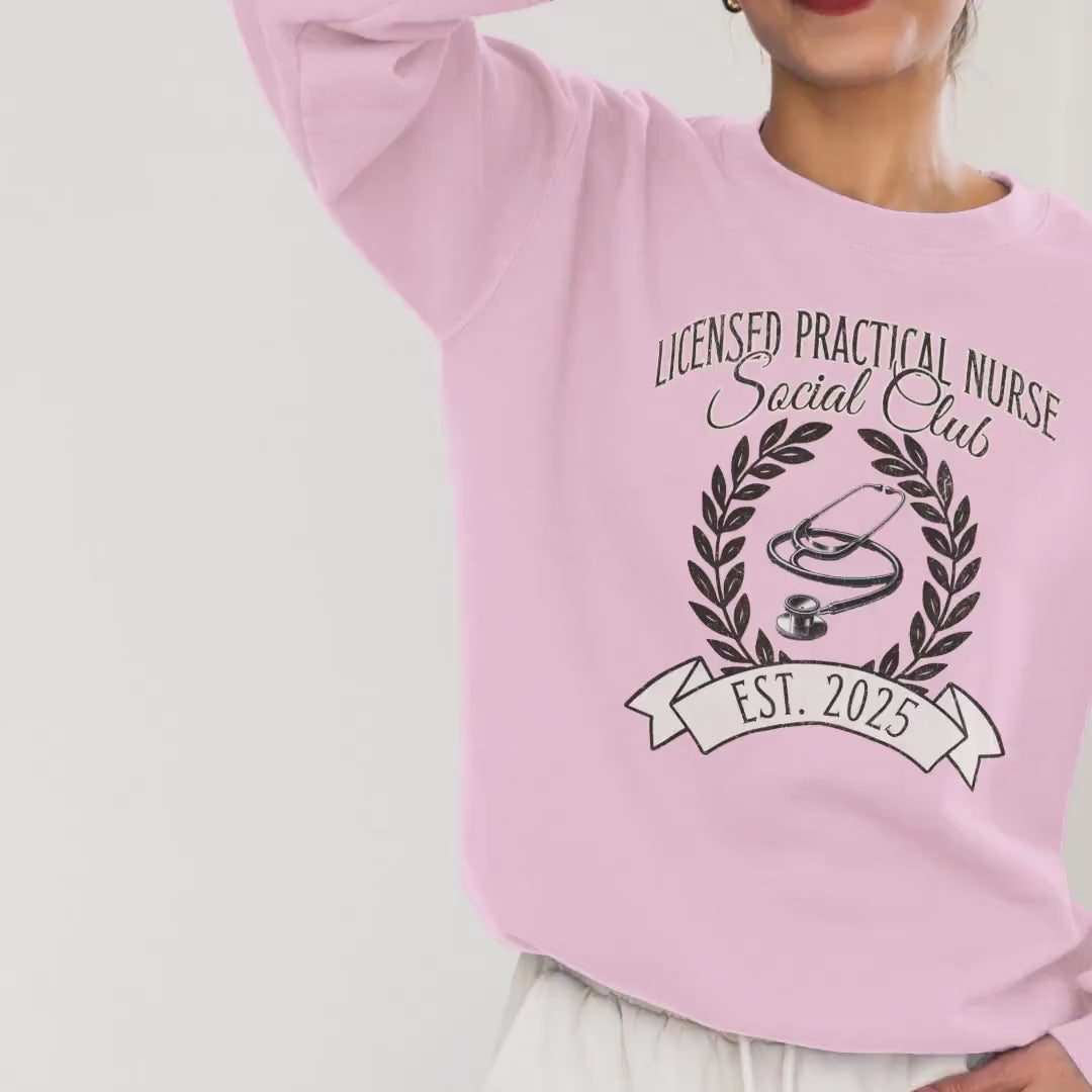 Licensed Practical Nurse Social Club Sweatshirt, LPN RN, Graduation Gift, Nurse Sweater, Nursing School, Student Nurse, Nurses Week Gift